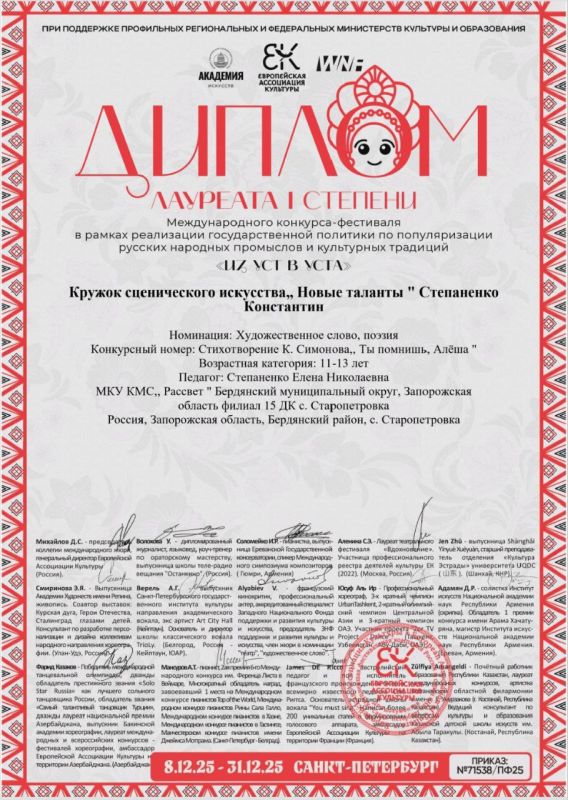 Триумфы на международной сцене коллективов Старопетровского ДК Триумфы на международной сцене коллективов Старопетровского ДК