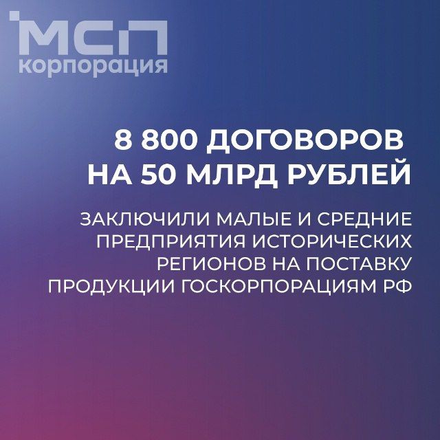 МСП исторических регионов заключили почти 9 тыс