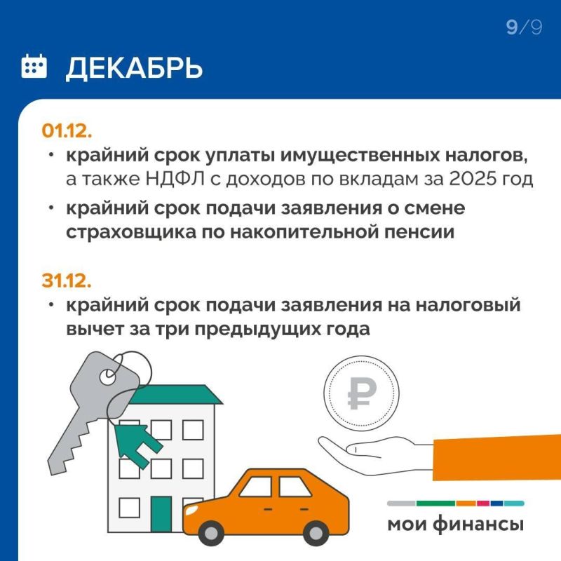 Финансовый календарь на 2026 год: Доходы и налоги Финансовый календарь на 2026 год: Доходы и налоги