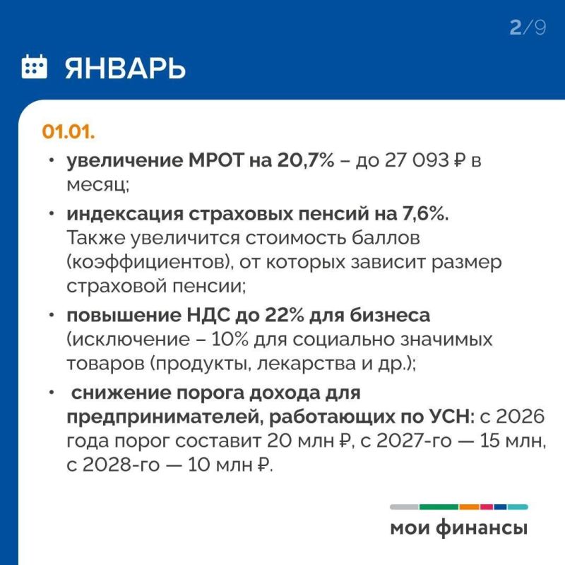 Финансовый календарь на 2026 год: Доходы и налоги Финансовый календарь на 2026 год: Доходы и налоги