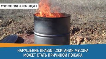 Совет Дня от МЧС России: нарушение правил сжигания мусора может стать причиной пожара