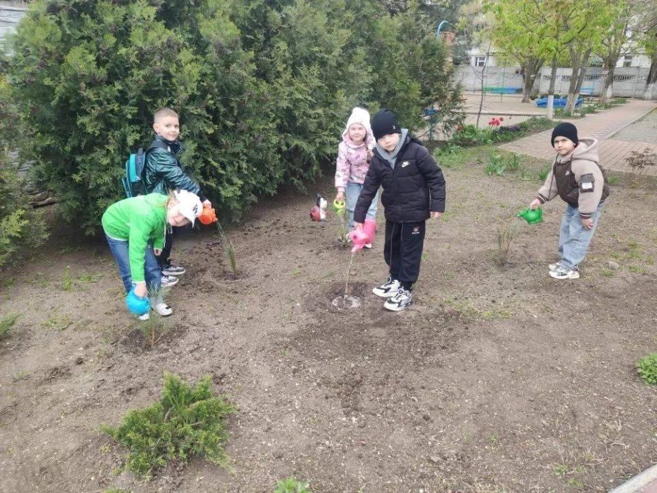 В Бердянске продолжается экологическая акция: воспитанники детского сада «Ласточка» высадили деревья В Бердянске продолжается экологическая акция: воспитанники детского сада «Ласточка» высадили деревья