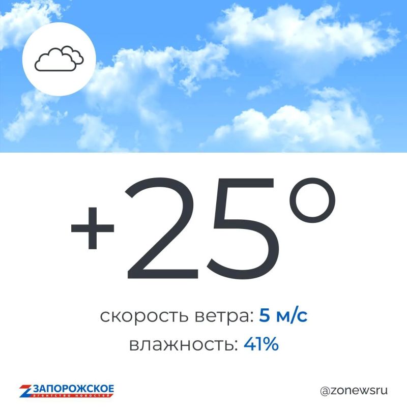 Облачно будет в Запорожской области в пятницу