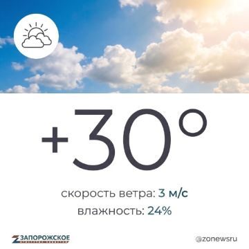 Преимущественно облачная погода с прояснением ожидается в Запорожской области в понедельник, 31 августа