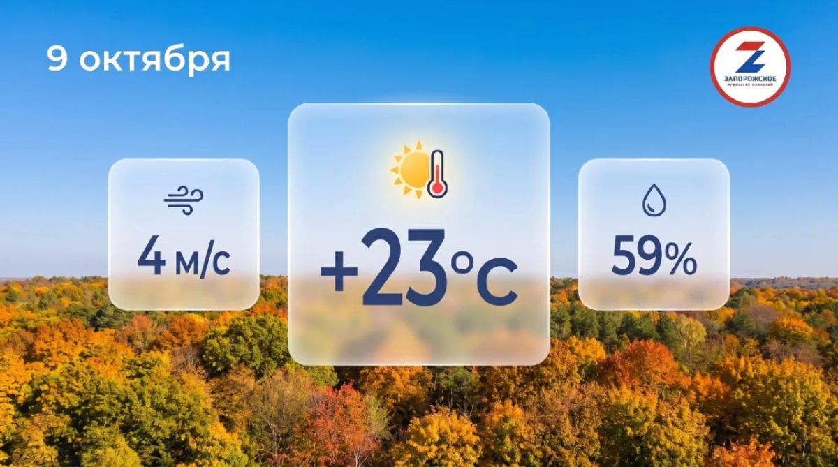 Теплый осенний день ожидается в Запорожской области в пятницу, 9 октября
